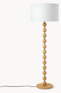 Lampa podłogowa z drewnianą podstawą Shona