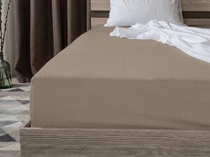 Bawełniane prześcieradło z gumką STANDARD 90 x 200 cm brązowe