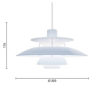 Louis Poulsen Lampa wisząca PH 5 320, możliwość ściemniania, niebieski, salon / jadalnia, tworzywo sztuczne, design