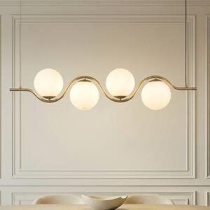 Lampa wisząca Isandro Lucande, możliwość ściemniania, biały / opal, salon / jadalnia, szkło, design
