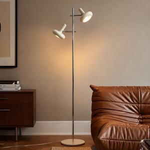Lampa stojąca Dylan Lindby, kremowy / amber, salon / jadalnia, metal, vintage