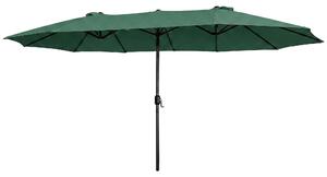 Podwójny parasol ogrodowy TILIA w kolorze ciemnozielonym 460x270x245 cm
