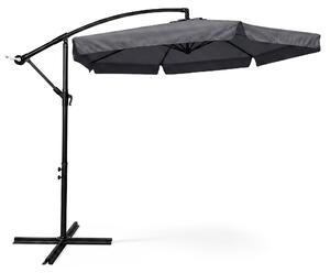 Wodoodporny parasol ogrodowy i tarasowy CYNIA ciemnoszary 300x300x245 cm