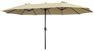 Podwójny parasol ogrodowy TILIA w kolorze beowym 460x270x245 cm