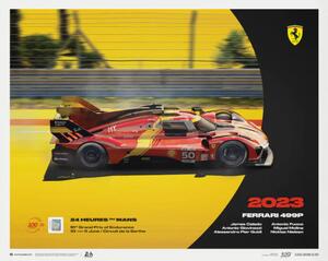 Druk artystyczny Ferrari 499p - 24h Le Mans - 100th Anniversary - 2023, (50 x 40 cm)