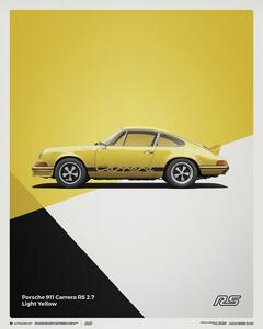 Druk artystyczny Porsche 911 Rs - 1973 - Yellow, (40 x 50 cm)