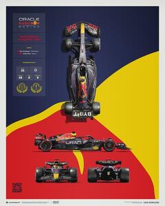 Druk artystyczny Oracle Red Bull Racing - RB18 Blueprint, (40 x 50 cm)