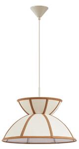 Lampa Wisząca Lucande, Clarence, ściemnialny, beżowy, salon, tkanina | tekstylia, dworkowy | rustykalny