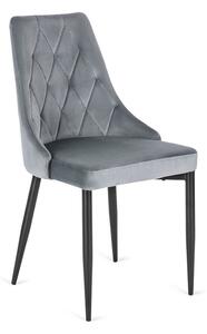 Szare tapicerowane pikowane krzesło - Ziso