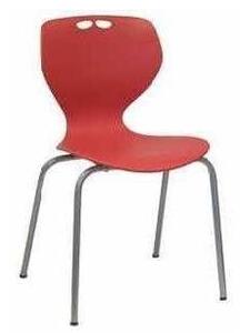 Czerwone krzesło szkolne z plastiku Adria 5170 na czterech nogach