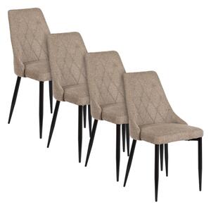 Zestaw 4x Krzesło Tapicerowane do Salonu CORK 2 Beżowe Nowoczesne Loft