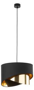 Lampa wisząca abażur czarno-złoty GRANT I 38 cm