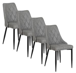 Zestaw 4x Krzesło Tapicerowane do Salonu CORK 2 Szare Nowoczesne Loft