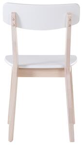 Zestaw 2 krzeseł do jadalni biały skandynawski drewniane nogi Santos Beliani