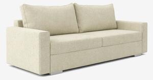 Sofa z Funkcją Spania DRAVOS Kremowa Welurowa Nowoczesna