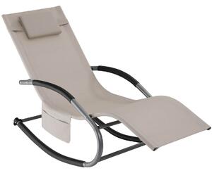 Tectake leżak ogrodowy taya, ergonomiczny, funkcja bujania - beżowy, za sztukę