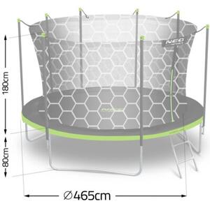 Trampolina NEO-SPORT NS-15W231 FI 465 cm Czarno-zielony