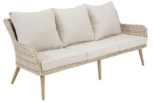 Sofa trzyosobowa technorattanowa na taras Bilbao Garden Point piaskowa