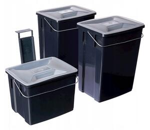 Kosze do segregacji śmieci Curver 2 x 10L + 6L, czarne