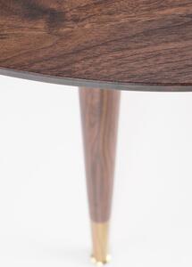 Okrągły stół do salonu DOMENICO 110 cm - orzech / złoty