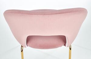 Krzesło glamour na złotych nogach K385 - różowy