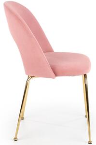 Krzesło glamour na złotych nogach K385 - różowy
