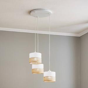 Lampa wisząca Linobianco TK Lighting, możliwość ściemniania, biały / opal, salon / jadalnia, tkanina / materiał / jedwab, nowoczesny