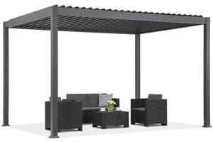 Pergola tarasowa wolnostojąca Lagos Premium 3x4 Garden Point antracytowo - biała