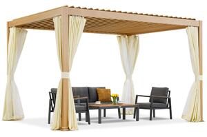 Pergola tarasowa wolnostojąca Lagos Premium 3x4 Garden Point woodlike - biała