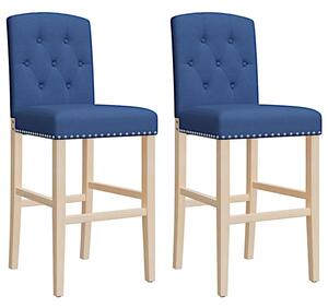 Niebieskie krzesła barowe z oparciem - Alassio 5X