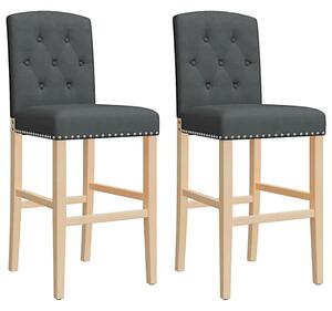 Ciemnoszare krzesła barowe z oparciem - Alassio 8X