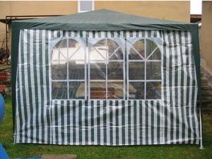 Happy Green Ściana boczna do namiotu ogrodowego z oknem, paski