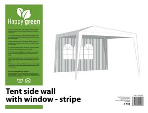 Happy Green Ściana boczna do namiotu ogrodowego z oknem, paski