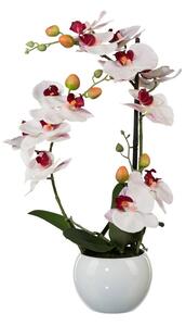 Sztuczna Orchidea w ceramicznej doniczce biały, 42 cm
