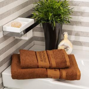 Komplet Bamboo Premium ręczników brązowy, 70 x 140 cm, 50 x 100 cm