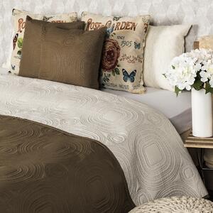 Narzuta na łóżko Doubleface ciemnobrązowy/jasnobrązowy, 220 x 240 cm, 2x 40 x 40 cm