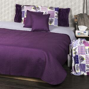Narzuta na łóżko Doubleface fioletowy/jasnofioletowy, 220 x 240 cm, 2x 40 x 40 cm