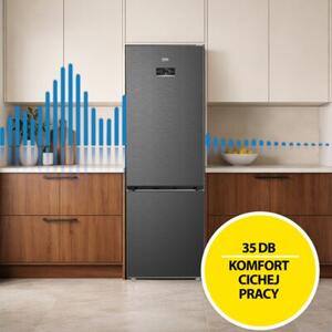 Lodówka BEKO B7RCNA417HXBRW SpacePro 415L HarvestFresh AI CoolAdapt NoFrost-AeroFlow HomeWhiz 203.5cm Ciemny Inox