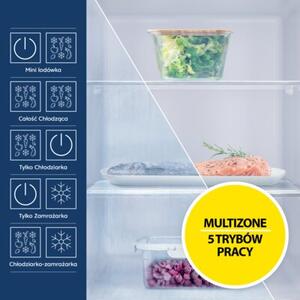 Lodówka BEKO B7RCNA417HXBRW SpacePro 415L HarvestFresh AI CoolAdapt NoFrost-AeroFlow HomeWhiz 203.5cm Ciemny Inox