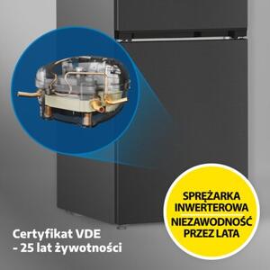 Lodówka BEKO B7RCNA417HXBRW SpacePro 415L HarvestFresh AI CoolAdapt NoFrost-AeroFlow HomeWhiz 203.5cm Ciemny Inox