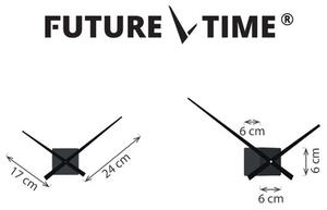 Future Time FT3000GY Cubic grey Designowe zegar samoprzylepny, śr. 50 cm