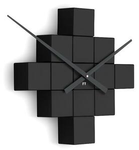 Future Time FT3000BK Cubic black Designowe zegar samoprzylepny, śr. 50 cm