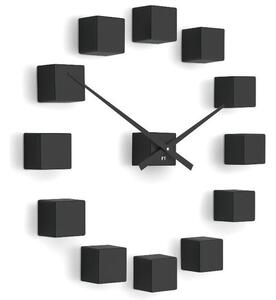 Future Time FT3000BK Cubic black Designowe zegar samoprzylepny, śr. 50 cm