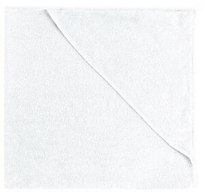 Ręcznik kąpielowy dla bobasów z kapturkiem biały, 80 x 80 cm