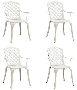 Krzesła ogrodowe 4 szt., odlewane aluminium, białe
