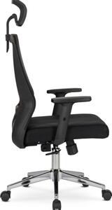 Czarny ergonomiczny regulowany fotel obrotowy - Oxer