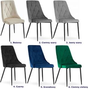Zestaw 4 beżowych krzeseł tapicerowanych welurem - Imre