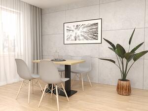 Prostokątny nowoczesny stół + 4 szare krzesła - Ulex