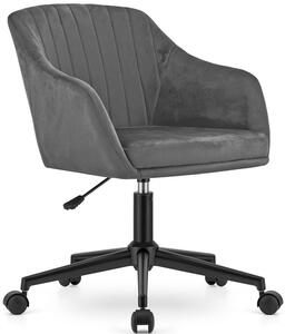 Ciemnoszare krzesło welurowe obrotowe - Brasi