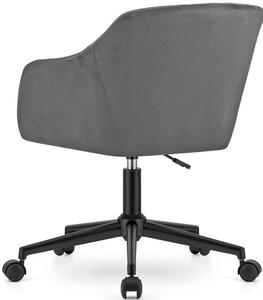 Ciemnoszare krzesło welurowe obrotowe - Brasi